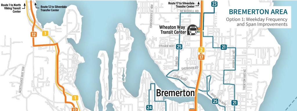 Bremerton: Option 1 Weekday Frequency and Span