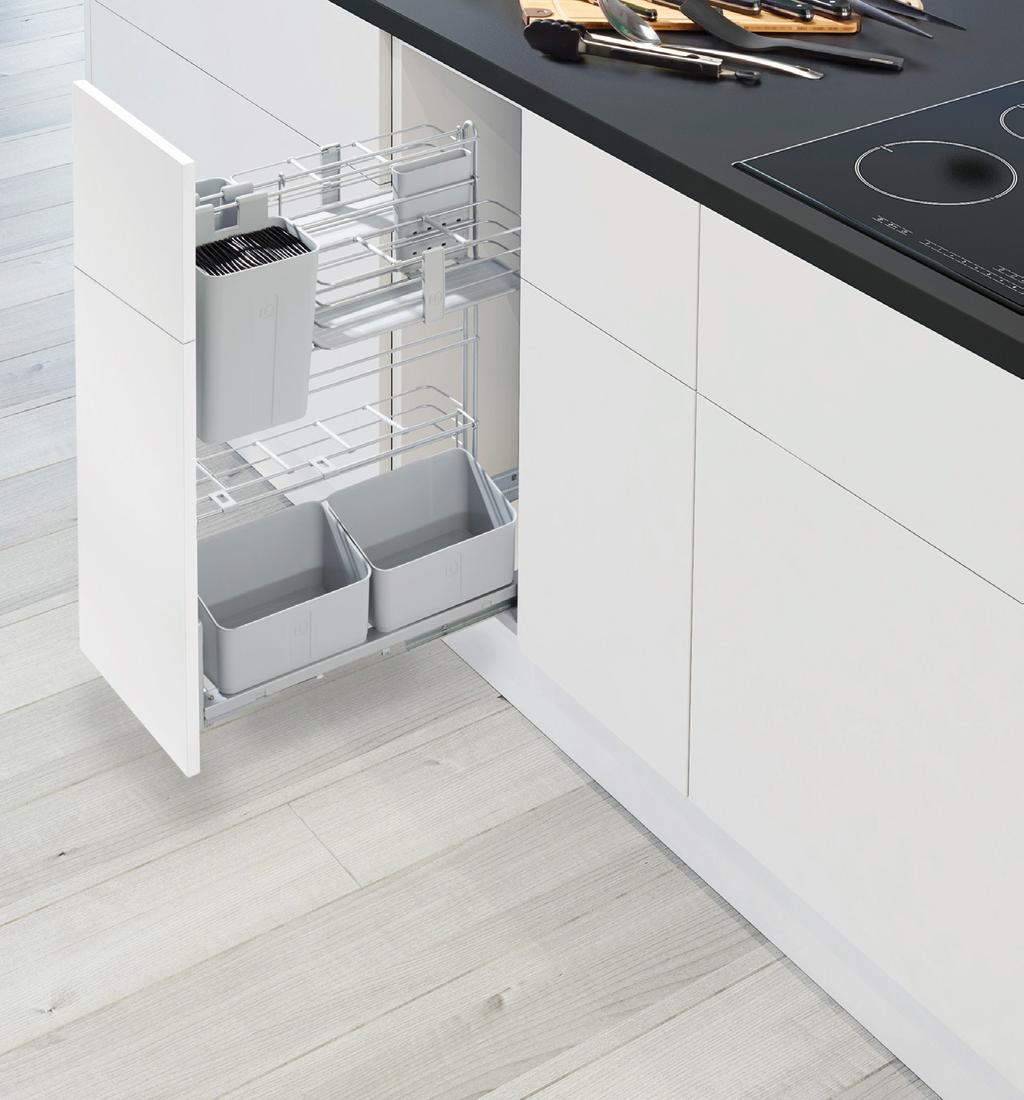 COOKO Base cabinet pull-out system for storing ingredients and