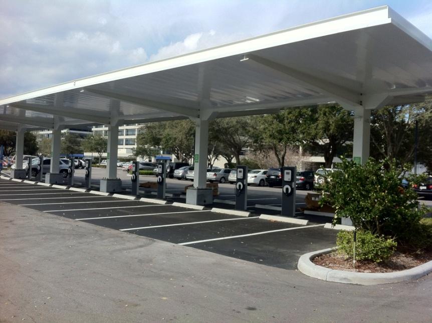 Solar PV can provide energy for charging PEVs, however, it would be impractical for it to be the sole source of power for PEV charging Solar PEV Charging Solar carport at NextEra Energy HQ, Juno
