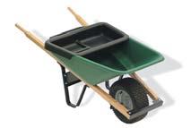 wheelbarrow for the landscaper, gardening professional, homeowner, and golf course maintenance Cold rolled steel chassis resists corrosion and holds up to wear and tear. 60" N.