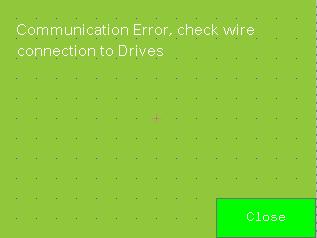 p) COMM(x) Fault: Drive(x) has no communication. Drive(x) CAT5 is probably connected to TruFlow.