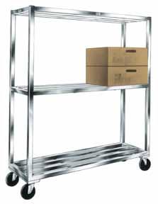 Cooler and Backroom Shelving Specifications: Sanitary and easy to clean. Constructed of all welded, heavy duty, sanitary aluminum.