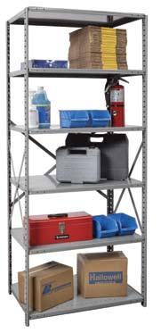 braces, two pair of side sway braces and shelves with shelf clips applicable to