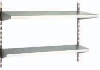 Wall shelving Adjustable shelving Made of stainless steel, shiny finishing. Slotted brackets allow a quick and easy installation of shelves.