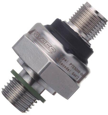 PTE5000 Hermetically Sealed Modular Pressure Sensor 0-6 up to 0-600 Bar G1/4 male, 1/4-18NPT, 7/16-20UNF-2A or 2B with Schrader Deflator Electrical Connection M12-4 Pole, DIN175301-803A,