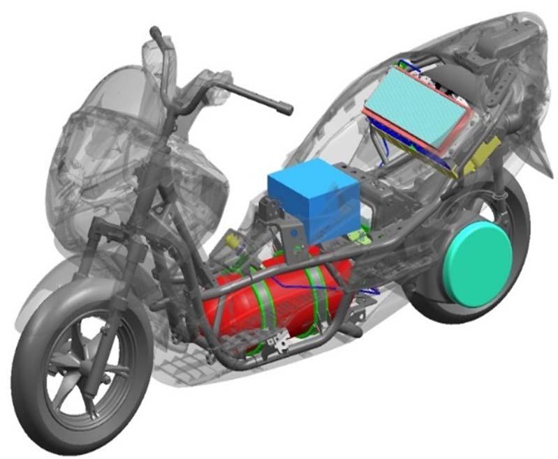 Requirements Specific to Motorcycles 1. Direction of hydrogen discharge while the container s safety valve is open Motorcycles may be overturned when caught on fire.
