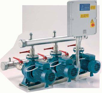 NM Pressure boosting sets with three Centrifugal Pups Fixed speed pup or Variable speed pup (frequency converter) Construction Autoatic pressure boosting plant consisting of three centrifugal pups