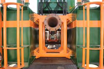 PROPULSION The cutter suction dredger can be self-propelled by placing two hydraulic high efficiency thrusters on the back of the dredger.