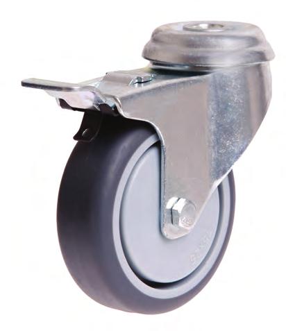 utility series bolt castors 70KG / castor Ideal for light duty applications including wire baskets, display equipment and light trolley applications, Richmond s Utility Series Bolt