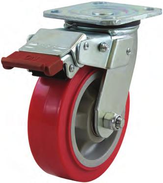 Heavy Industrial Series Castors 500KG / castor MOUNTING PLATES AVAILABLE IF REQUIRED page 95 S6602SLB S6440D S6644SLB Specifications & Fittings Height Radius With Brake Rigid 100 50 Rubber RT4447