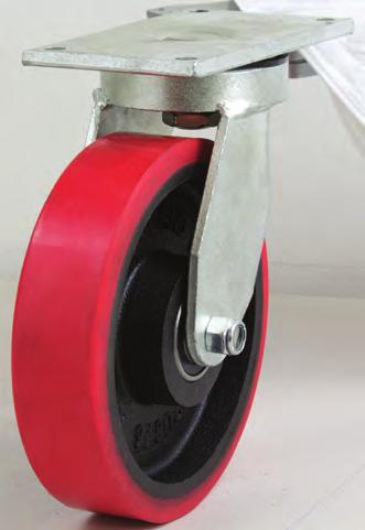 The polyurethane cast iron wheel type with a rolling diameter of 300mm not only enhances maneuverability but decreases rolling resistance.