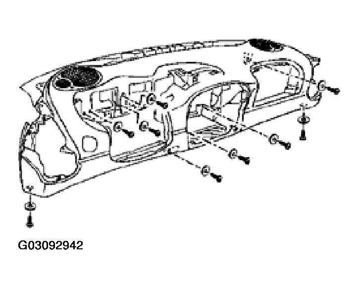 Fig. 24: Removing Dashboard Fasteners On The Bottom, Centre, Left And Right 14.