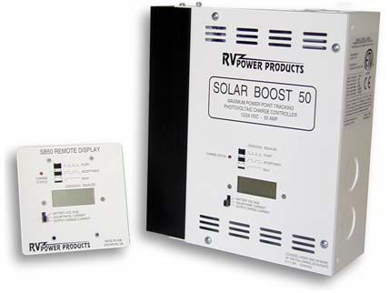 46 C H A R G E C O N T R O L L E R S / R E G U L A T O R S RV Power Products Solar Boost TM The Solar Boost TM PV charge controllers utilize a patented Maximum Power Point Tracking (MPPT) charging