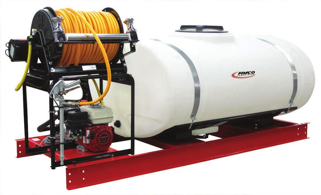 FIREFIGHTING SKID Electric Rewind Reel With Spool Kit 300 of 600 PSI, 1/2 PVC 16 Fill Lid 300 Gallon 3PT