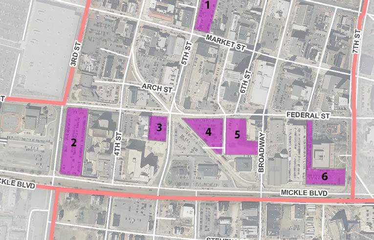 Possible Sites for New Structured Parking Site 4 (surface lot, northeast half of Block N) Opportunity for shared use No building demo required Compatible with adjacent uses Opportunity for mixed-use
