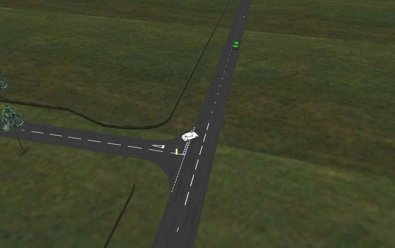 simulator over around 10km of winding, virtual road at around 50-60mph driving speed.