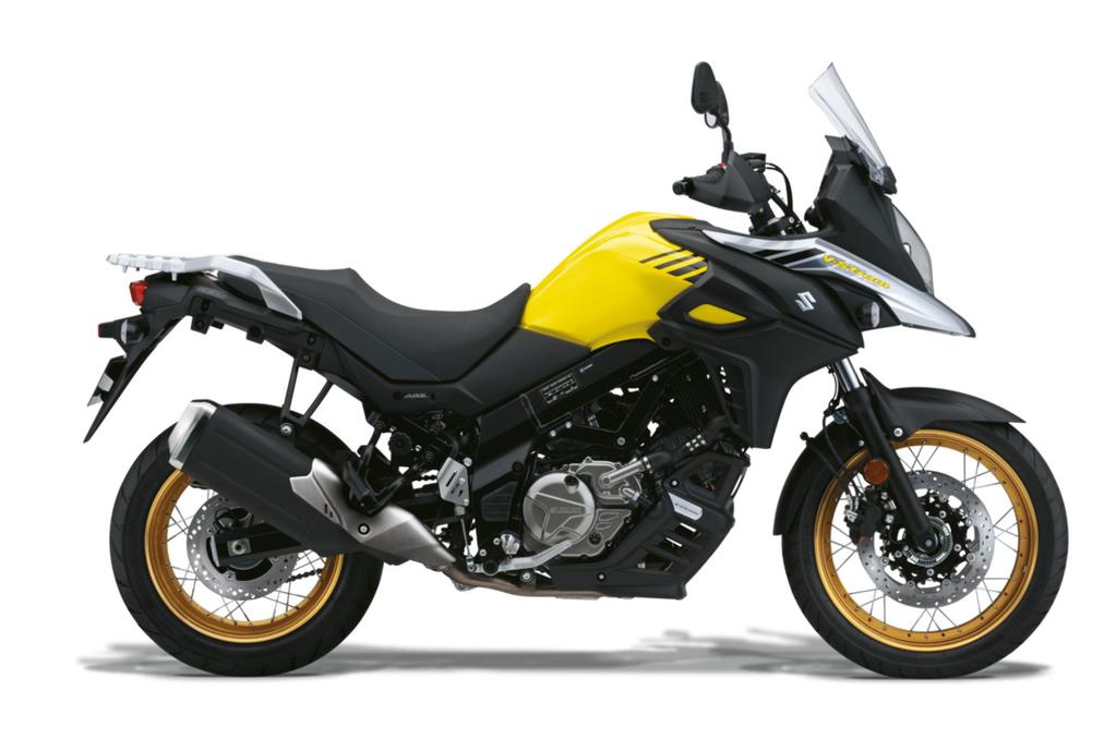 CHAMPION YELLOW NO. 2 V-STROM 650XT Gathering followers with its versatility and friendly nature, the V-Strom 650 has earned the respect by many riders as an excellent touring machine.