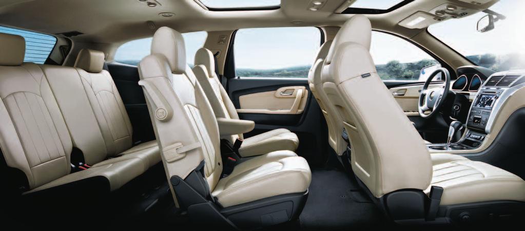 Traverse LTZ interior shown in Light Cashmere-Color/Ebony with available features. Welcome to THE REC RooM, THE ENTERTAINMENT RooM, AND the family room.