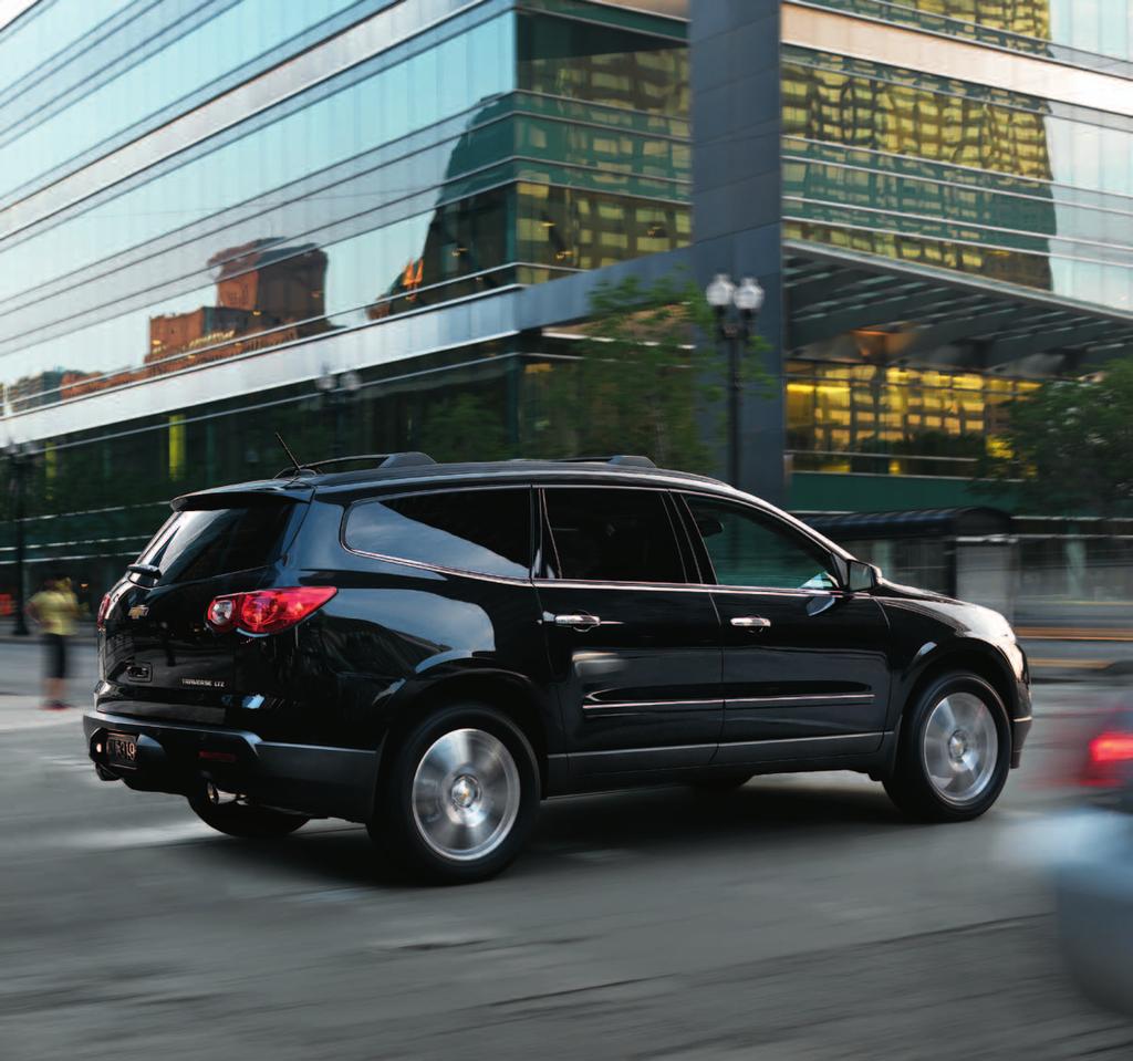 SIMPLY DASHING InformationProvidedby: Traverse LTZ shown in Black Granite Metallic (extra-cost color), seats seven. 1 EPA-estimated 17 MPG city/24 highway (FWD).