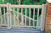 As assembled railing is inserted into the openings, a rail wedge located in the