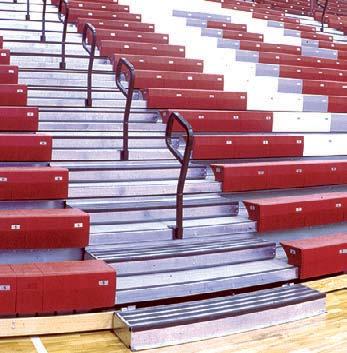 Options & Accessories Safety End Rails: Required on open ends of telescopic seating systems.