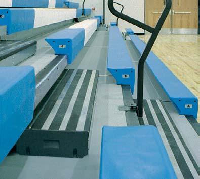 Vinyl Side Curtains close-off the ends of the bleacher with a heavy duty laminated fabric.