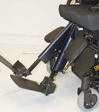 LNX - POWER CENTER MOUNT FOOT PLATFORM >The slotted extension bracket yields a knee-to-heel range of 13" -19" (measured from seat pan to top of footplate).