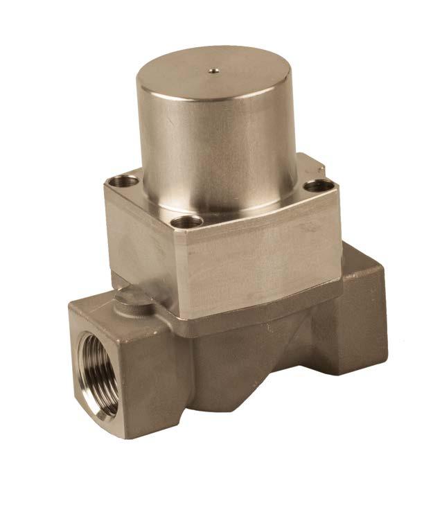 Globe Metal GC-ST For steam 3/8" - 1" 2 Way NC, NO Flow direction Function Ports size 2 Way NC, NO 3/8", 1/2", 3/4", 1" BSP & NPT See table Fluid : -10º to 150ºC (no freezing) Ambient : -10ºC to 50ºC