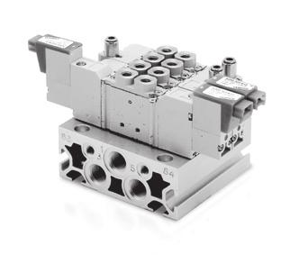 > Series E valves and solenoid valves Manifolds with valves with outlets on the body - size 10.