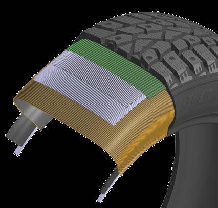 superior ride stability and steel belt security Soft silica tread compound for enhanced grip on snow and ice 0 1 2 3 4 5 Built to Take on Winter s Worst Reinforced twin steel belts