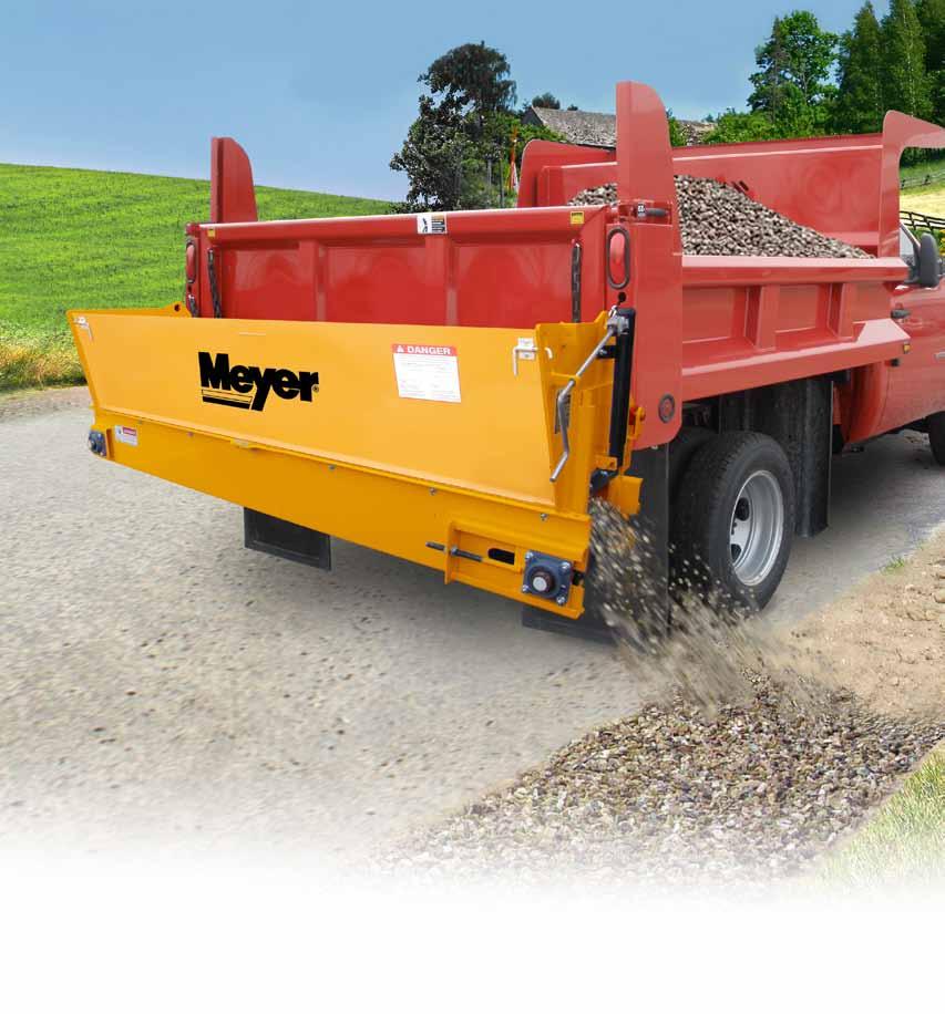 Dump Truck SPREADERS QUICK FACTS TYPE: Dump Truck Tailgate VEHICLE: 15,000 GVW and up WIDTH: 102 inches FLOW RATE: 240 tons/hr.