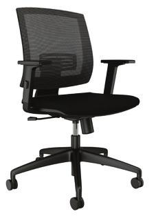 Solid Black Mesh Back, Executive: Black Base and Frame, Casters, 1-D Arms, Center Tension