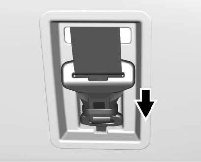 Seats and Restraints 75 5. Stow the mini-latch in the holder in the headliner. 6. Press and hold the switch (2) on the side trim of the cargo area to fold the third row seatback.