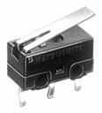 AH1 (FJ) Miniature Switches Operating characteristics 1) 3th digit of Part No. 2) Hinge lever 3) Simulated roller lever DIMENSIONS Self-standing PC board terminal Release Force RF, Min. 6 1.47 N 0.