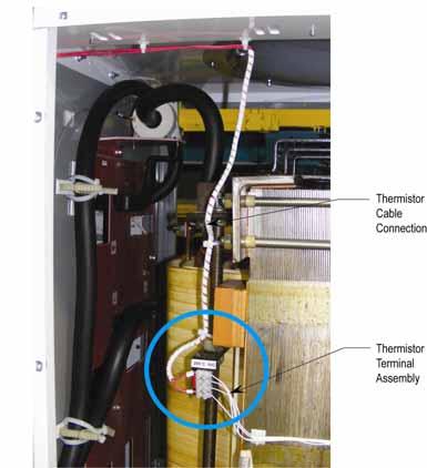 Re-installing a Separately Shipped Common Mode Choke (CMC) Installation Instructions 9 Connect the thermistor cable to the connection terminal assembly (see Figure 12).