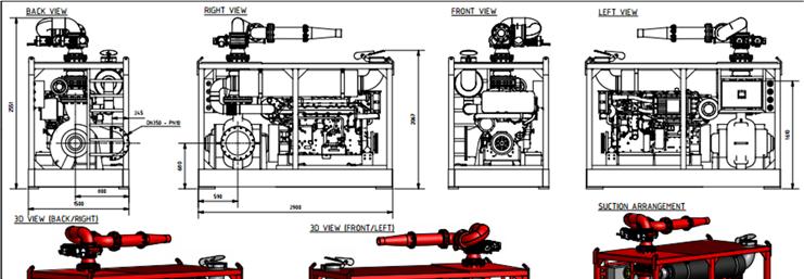 20.) FiFi 1 Pumpsets Two pump sets, each 1200m3/h @ 12 bars.