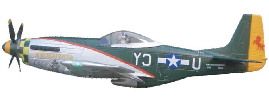 Thank you for purchasing this P-51D Mustang model aircraft! This model was constructed using quality EPO foam which endows the model with considerable durability and impact resistance.