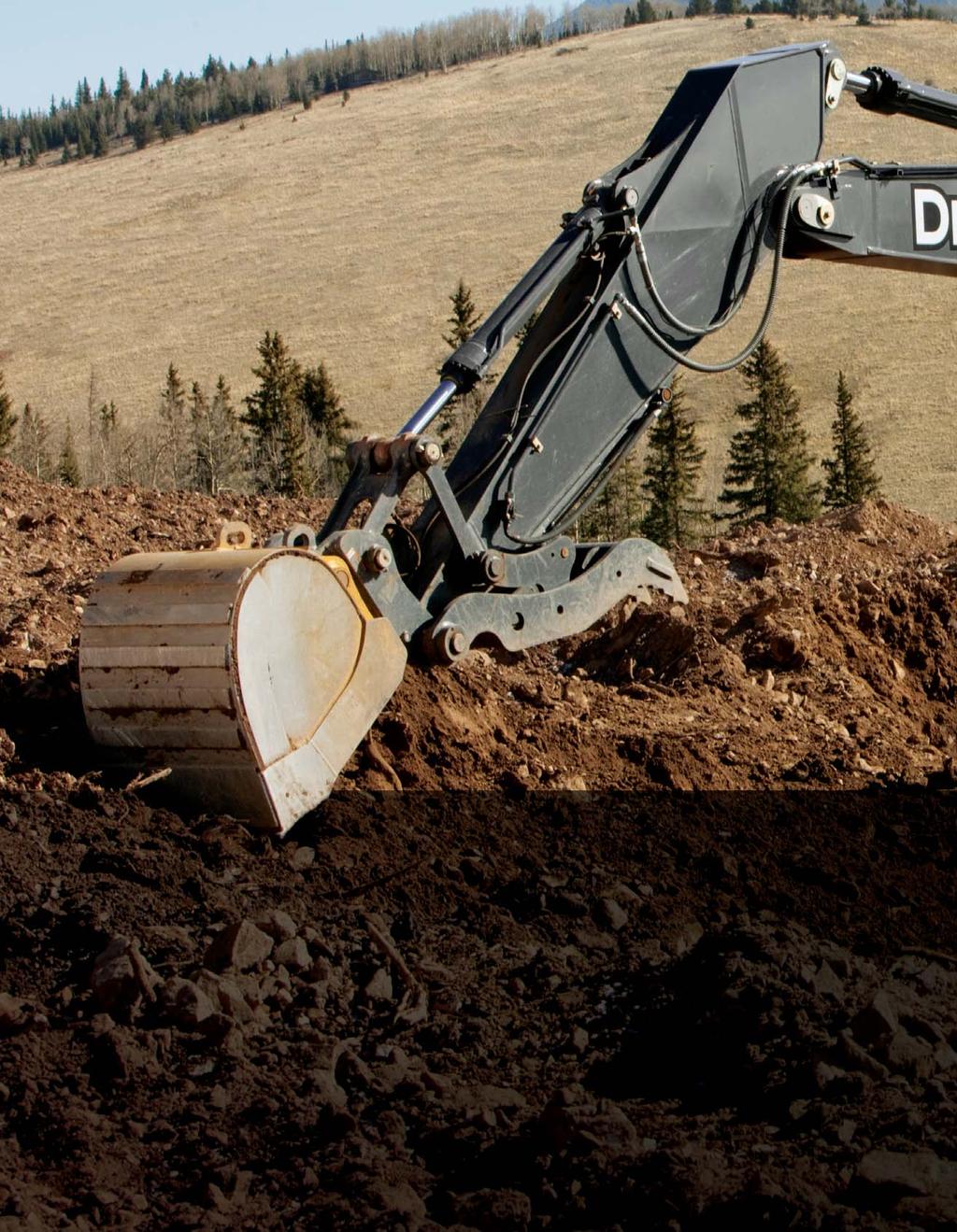 Choose from a variety of track widths, arm lengths, buckets, high-flow auxiliary hydraulic packages, and numerous other options. Work harder. And smarter.