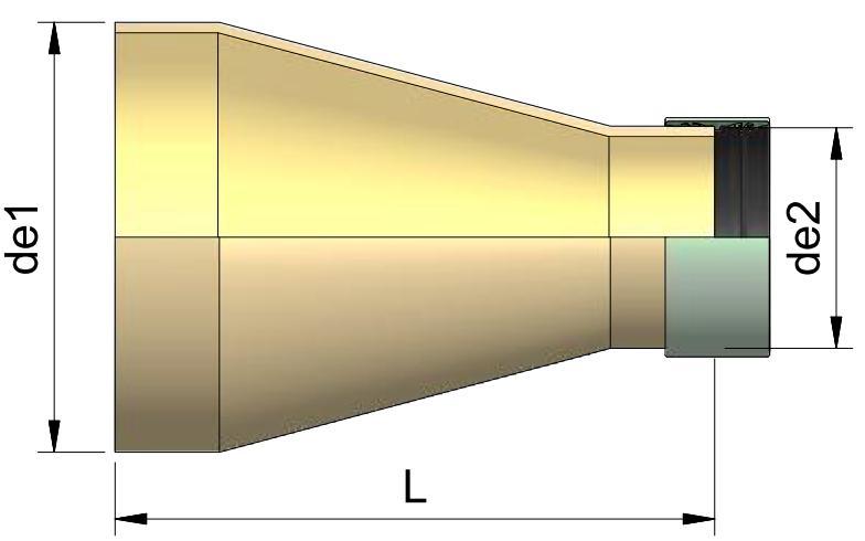 Reducers PN 6, 10 C23 FITTINGS Lengths for concentric reducers (PN 6 and PN 10). Project-related dimensions are to be coordinated with the HOBAS Application Engineering Department in charge.