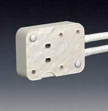 MINIATURE BI-PIN QUARTZ Single-Ended GX5.3 (MR 16) Base Miniature Bi-Pin Quartz Lampholders Ceramic body with mica cover. Standard leads are No. 18 AWG SEW-1 200 C wire, 12" long, stripped 1/2".