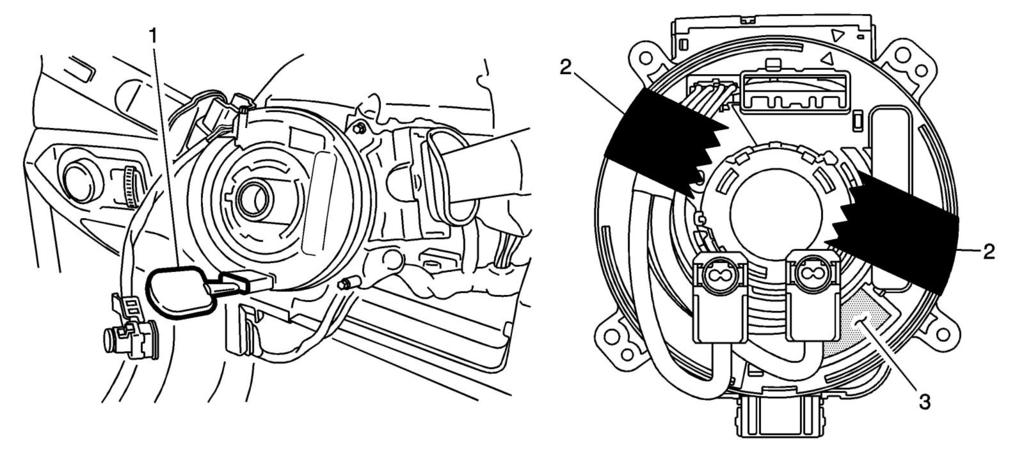 Page 4 of 9 Warning: Front Wheels must be aligned straight before removing the steering wheel bolt. 11. Remove the steering wheel bolt (1) and retain. 12.