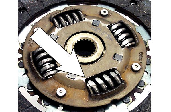 Installing clutch disc facing wrong direction will damage the torsion springs and cause clutch
