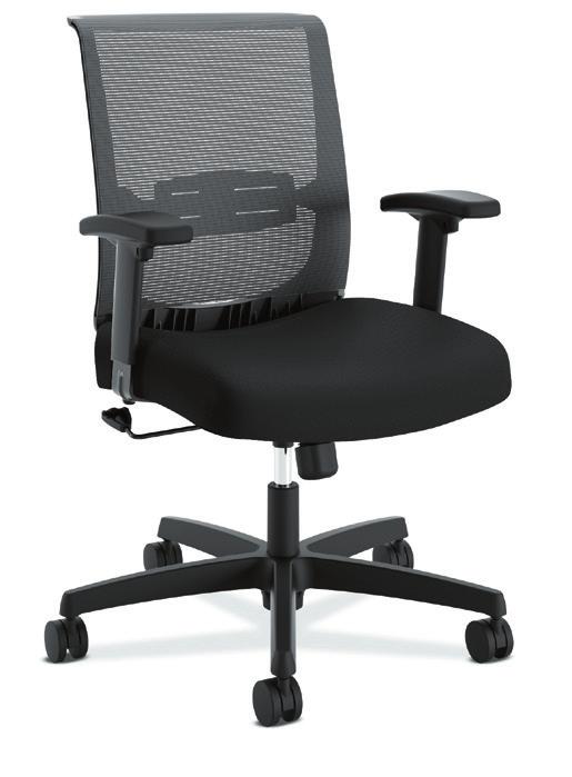 MESH BACK - FABRIC SEAT STANDARD FUNCTIONALITY Includes: Seat Height 360 Swivel TOP PICK TORCH CRIO CONVERGENCE PROMINENT Multiple layers of foam for comfort Breathable, contoured mesh back Sculpted