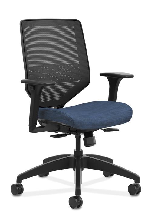 MESH BACK - FABRIC SEAT ADVANCED FUNCTIONALITY Advanced Includes: or TOP PICK SEATING / OFFICE CHAIRS SADIE 1-TWENTY-ONE PROMINENT SOLVE Shown in Midnight Shown in Fog Mesh IGNITION 2.