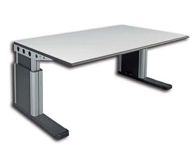 Knürr SynergyConsole Single Desk Height-selectable SYN20092 SYN20090 W D - As single desk - Provides full length stabilizer feet for the highest possible anti-tilt and stability - Easy set desk