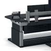 components into the 19 compartment below the monitors Piezo-sensory collision protection - 1D: stepless desk height