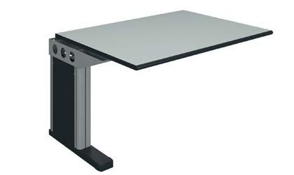 Knürr SynergyConsole Add-on Desk, Short Stabilizer Height fixed, left or right mounting syn20131 syn20160 685 short W H = 750 mm D - For linking up after a starter or single desk - Can be further