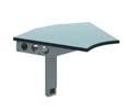 Knürr SynergyConsole Corner Piece Height fixed 30 Corner Piece 15 90 60 45 D800 D1000 D1000 offset 1103 1103 - With support arms for direct connection on the worktop stabilizer of the linked-up desks