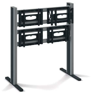 Knürr SynergyWall Basic Frame 4x 44 to 4x 65 SYN20193 - Easy flat screen mounting between the monitor wall vertical extrusions - Monitors are securely fixed to telescopic mounts - Side panels