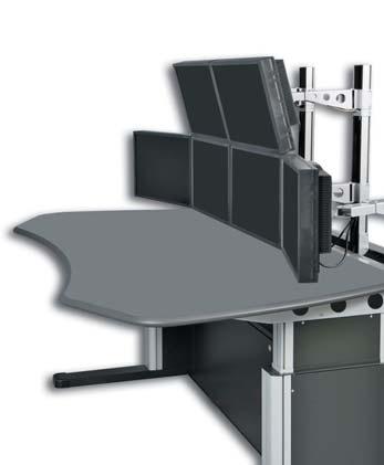frames 37 Side Panel 38 Cross Support 38 Monitor Holder 39 Thin Client Fixing Bracket 39 Knürr SynergyConsole Strong points Standards compliance and ergonomics The fully compliant ergonomic leg space